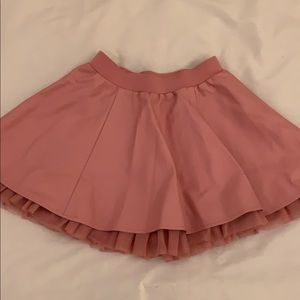 Pink leather skirt